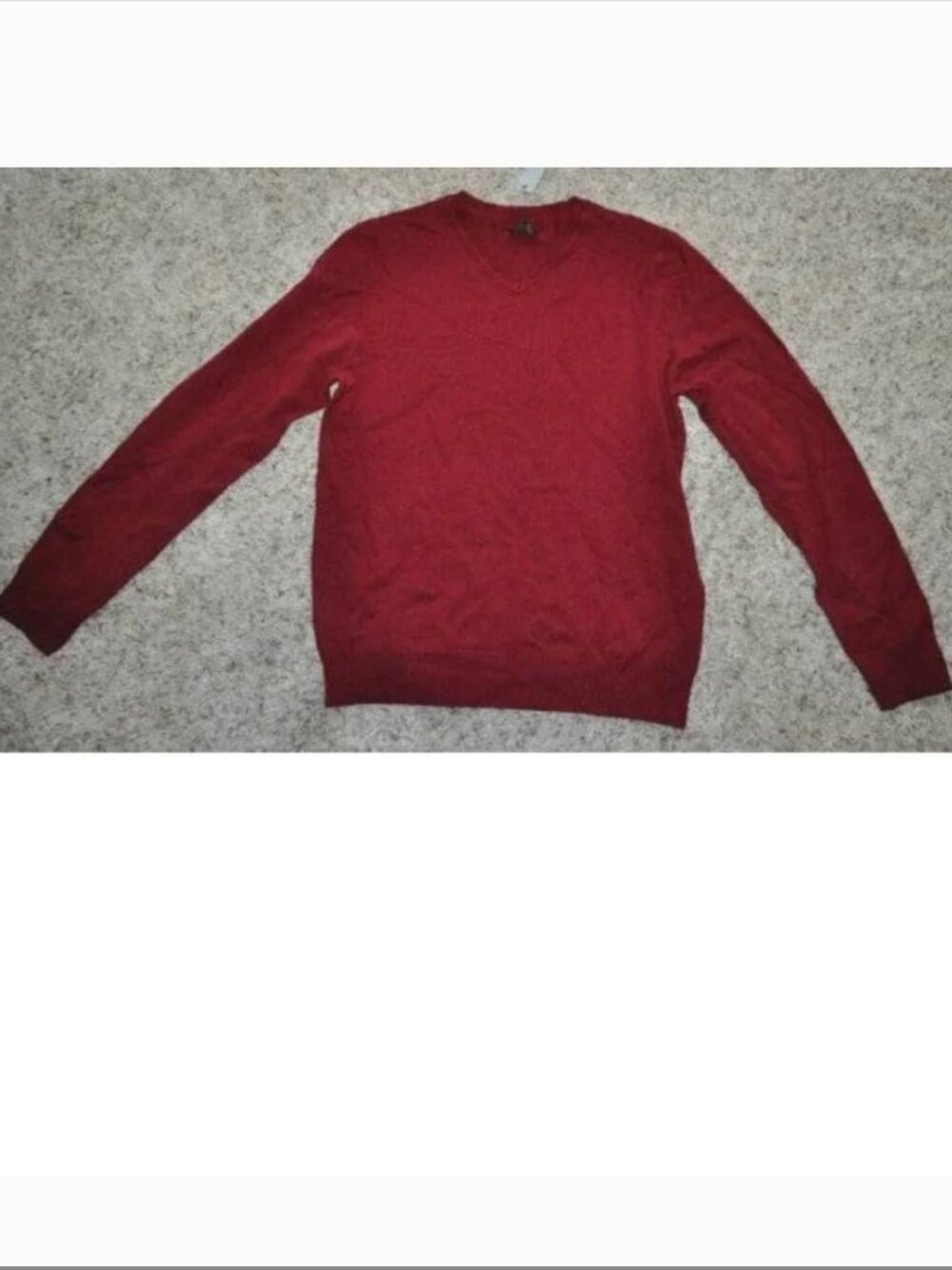 Apt 9 Sweater $56 Mens S Red Dogwood Wool Blend Merino V-neck Long Sleeves